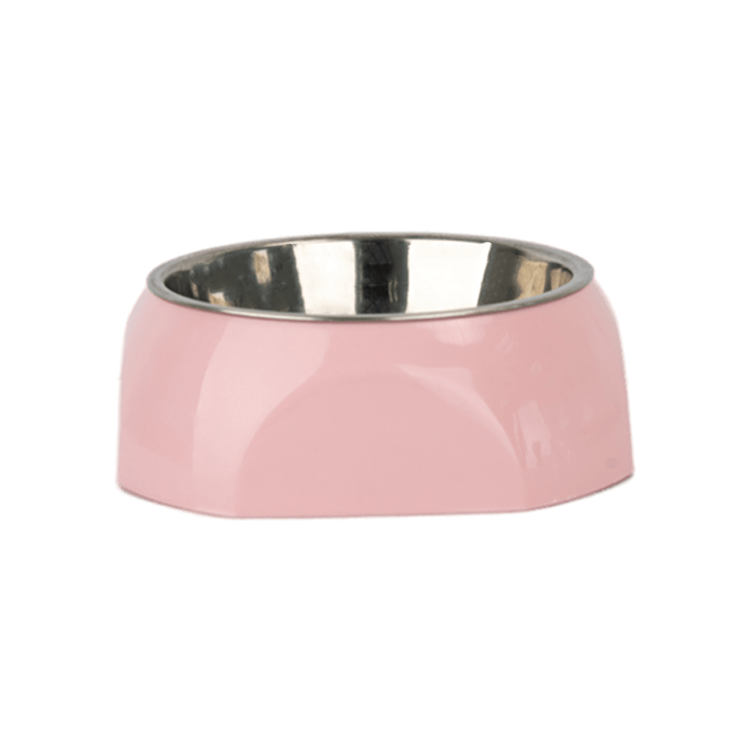 Petsup Stainless Steel Bowl with Non-Slip Plastic Holder (Pink)