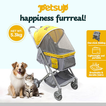 Petsup Ultra-Lightweight Foldable Travel Stroller For Dog and Cat