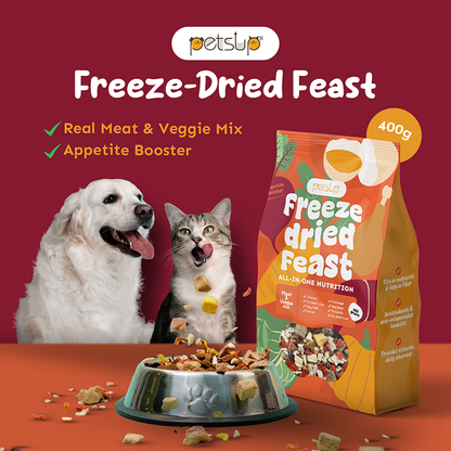 Petsup Freeze Dried Feast 400g Dog Cat Treats Natural Healthy Premium Food Topping Snacks for Pets