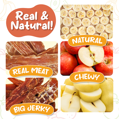 Petsup Meaty Fruity 120g - Chicken Duck Apple Banana Pear - Real Meat & Natural Fruit Dog Treats