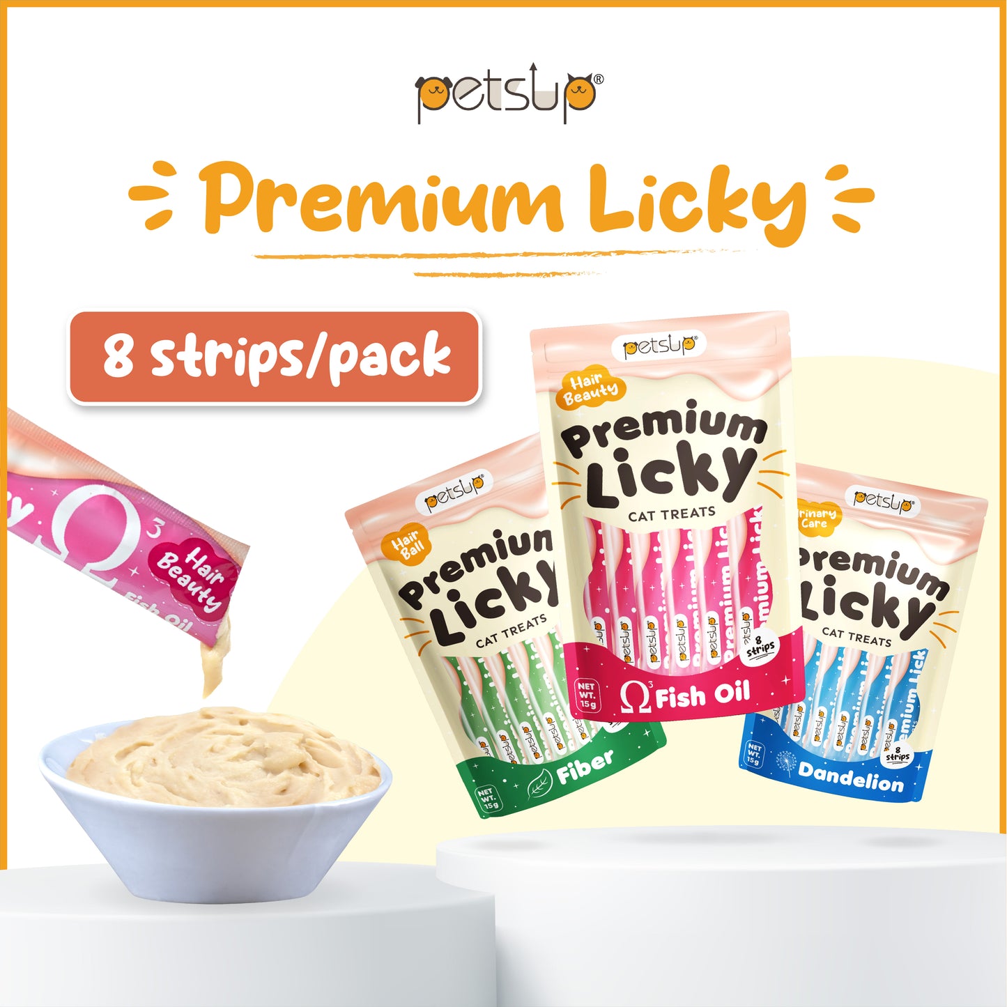 Petsup Fish Oil Premium Licky Cat Treats 120g