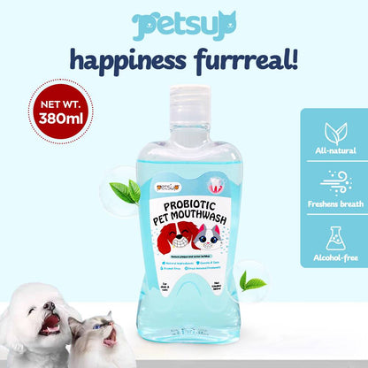 Petsup Organic Pet Mouthwash Probiotic Oral Care Fresh Breath Reduces Plaque Tartar Cats Dogs 380ml