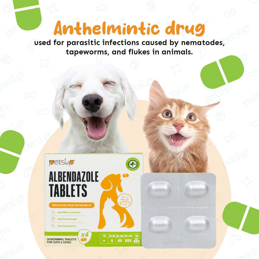 Petsup Albendazole Tablets Broad-Spectrum Anthelmintic Deworming