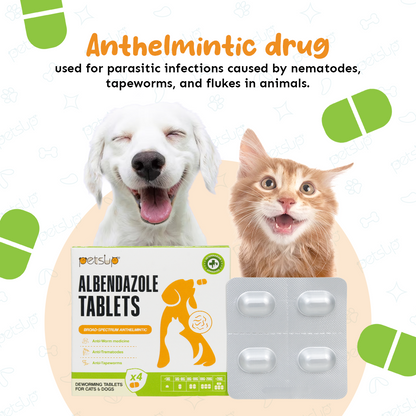 Petsup Albendazole Tablets Broad-Spectrum Anthelmintic Deworming