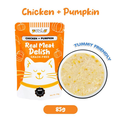 Petsup Real Meat Delish Cat Wet Food Chicken+ Pumpkin (Tummy Friendly)