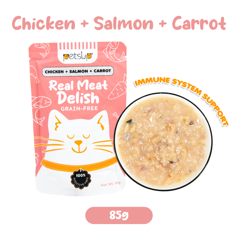 Petsup Real Meat Delish Cat Wet Food Chicken + Salmon + Carrot (Immune System Support)