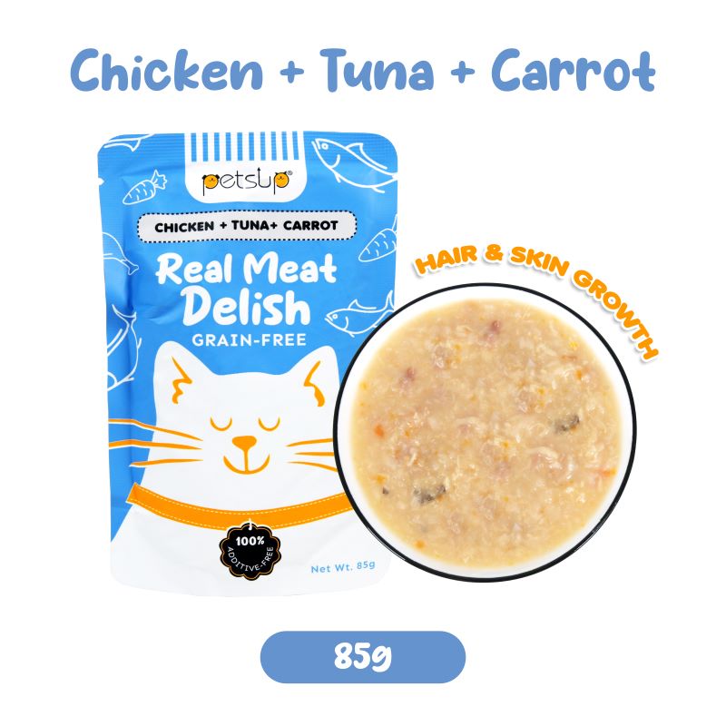 Petsup Real Meat Delish Cat Wet Food Chicken + Tuna + Carrot (Hair & Skin Growth)