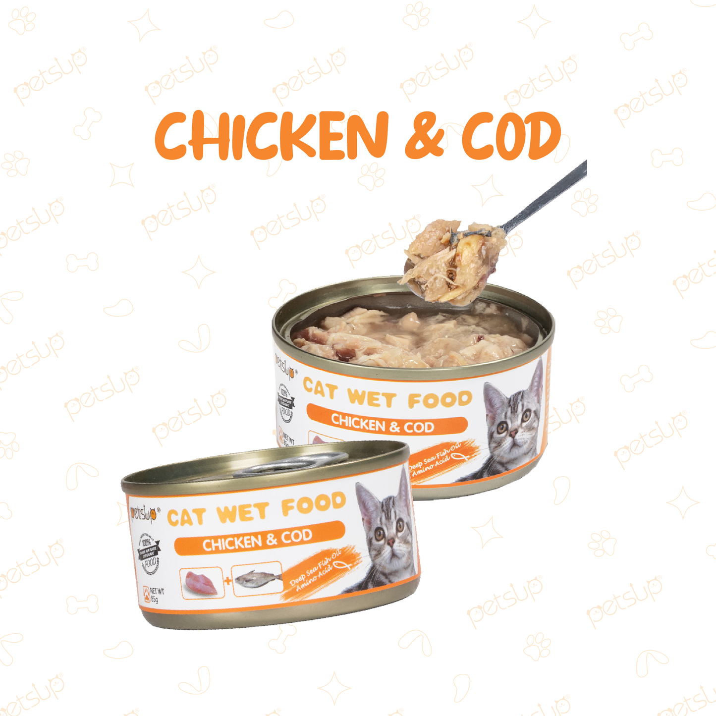 Petsup Chicken & Cod Flavor Cat Wet Food 85g