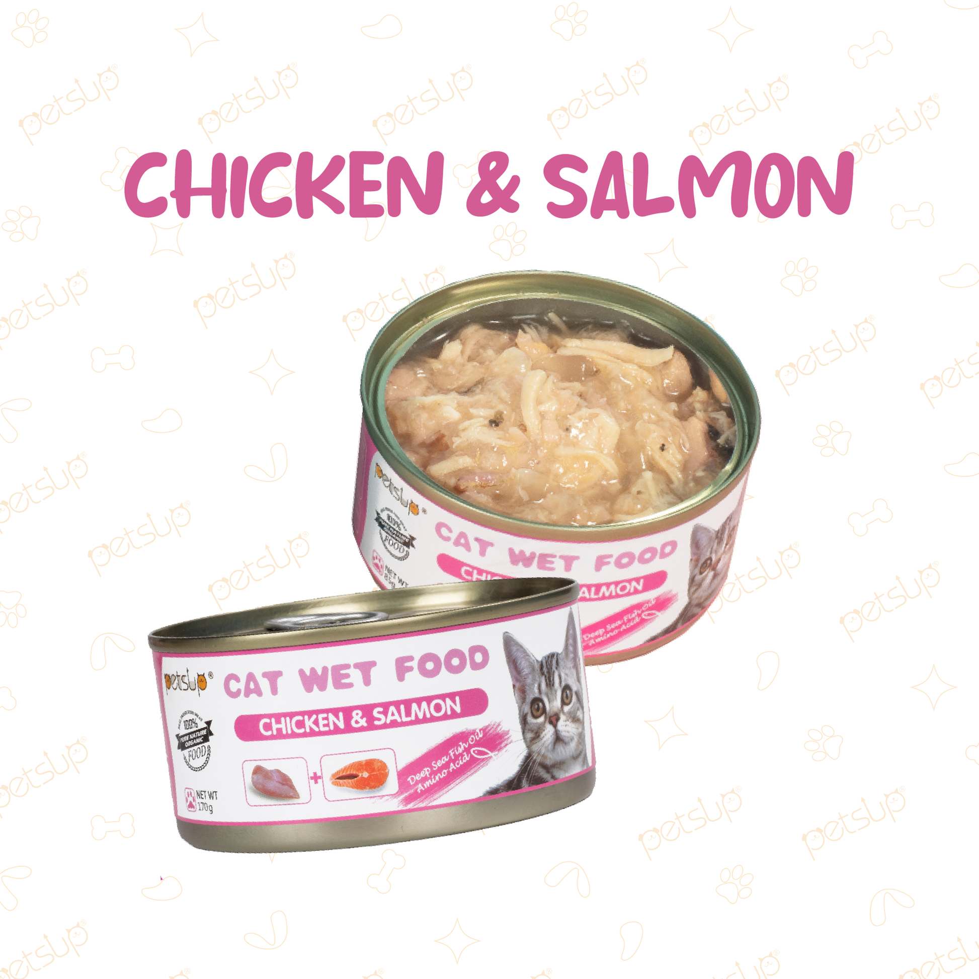 Petsup Chicken Salmon Flavor Cat Wet Food 85g 170g