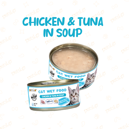 Petsup Chicken & Tuna in Soup Flavor Cat Wet Food 85g | 170g