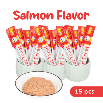 Petsup Salmon Flavor Cat Creamy Strip 15pcs x 15g Cat Treats