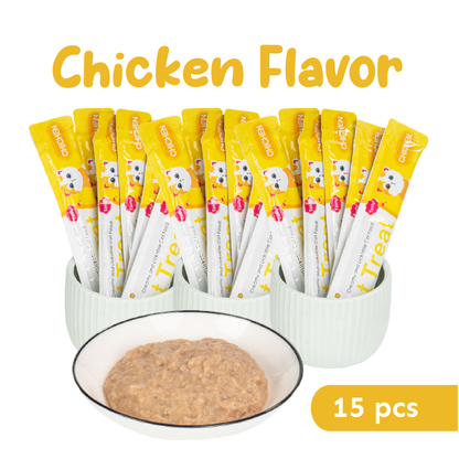 Petsup Chicken Flavor Cat Creamy Strip 15pcs x 15g Cat Treats