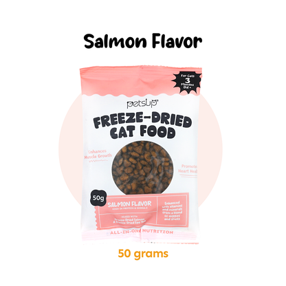 Petsup Freeze Dried Cat Food 50g - Salmon Tuna Egg Yolk Dry Food Treats for Kitten Adult All Breeds