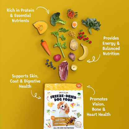 Petsup Freeze Dried Dog Dry Food 50g for Adult and Puppy All Stage - Beef Duck Liver Egg Yolk