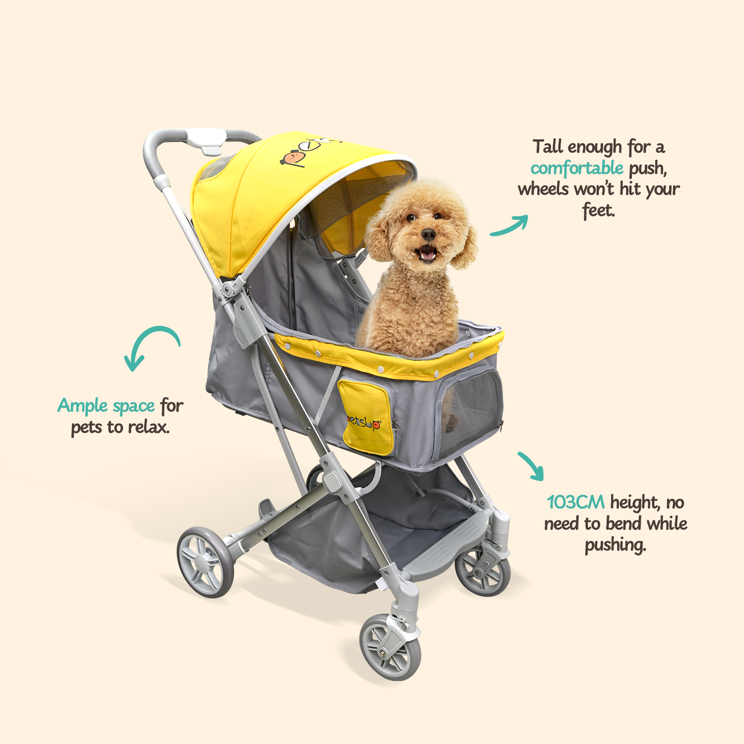 dog stroller lazada Petsup Ultra-Lightweight Foldable Travel Stroller For Dog and Cat
