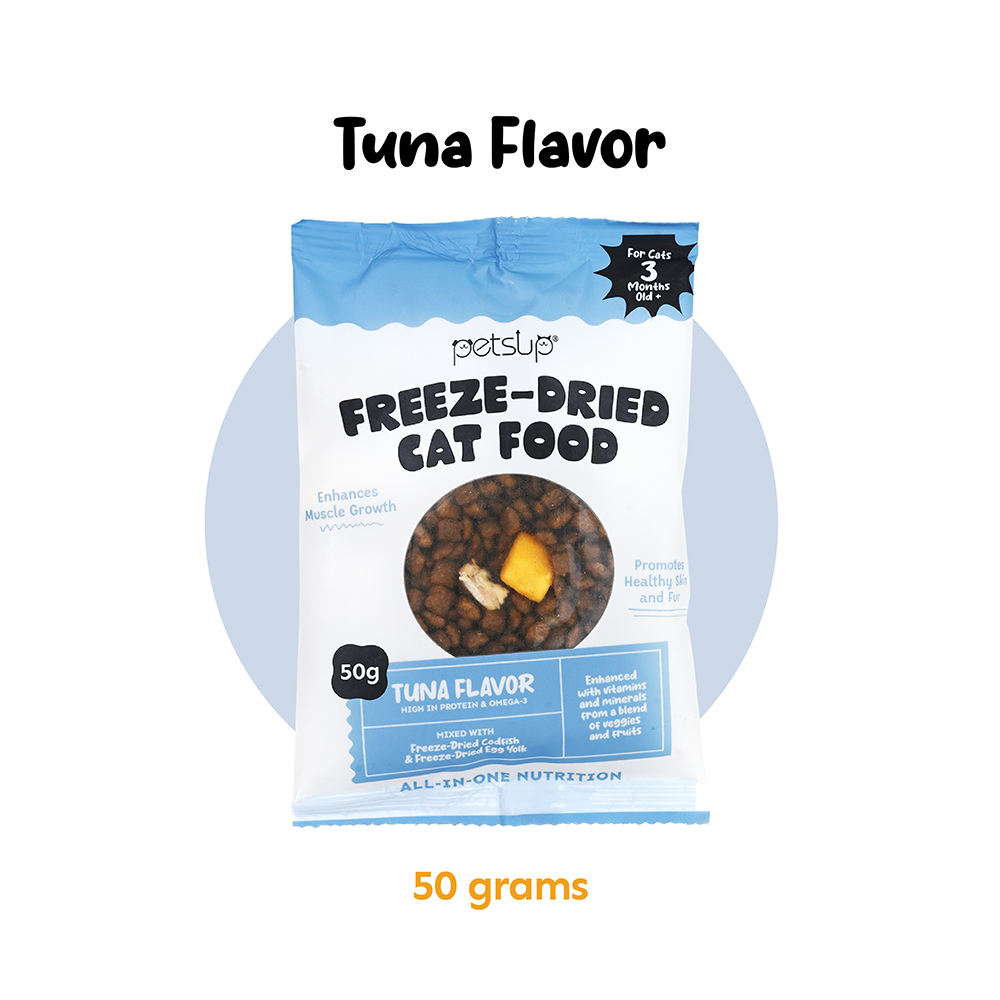 Petsup Freeze Dried Cat Food 50g - Salmon Tuna Egg Yolk Dry Food Treats for Kitten Adult All Breeds