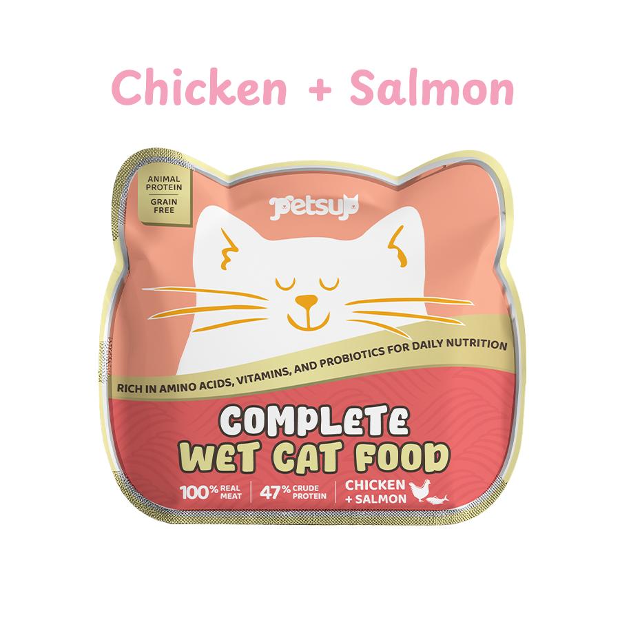 Petsup Complete Wet Cat Food Balanced Nutrition Daily Meal Real Meat High Animal Protein Recipe with Essential Amino Acids Supports Hydration Health Vitamins Probiotics Daily Main Meal For Cats & Kittens, All-Stages 50g