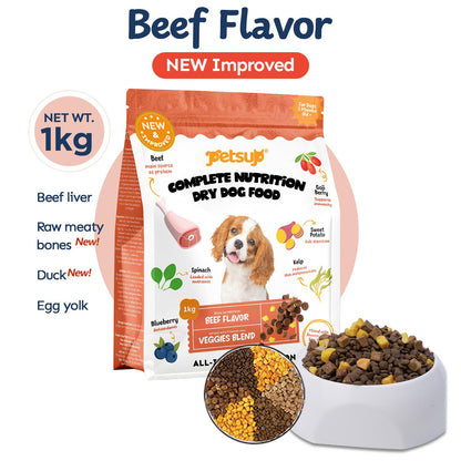 Petsup Freeze Dried Dog Dry Food 1kg for Adult and Puppy All Stage - Beef Duck Liver Egg Yolk
