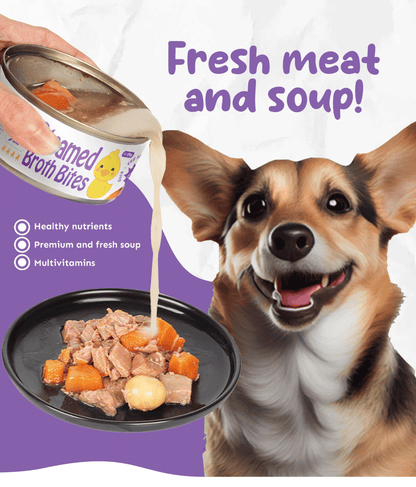 Petsup Steamed Broth Bites Wet Food 170g (with Real Duck Meat & Egg Yolk)