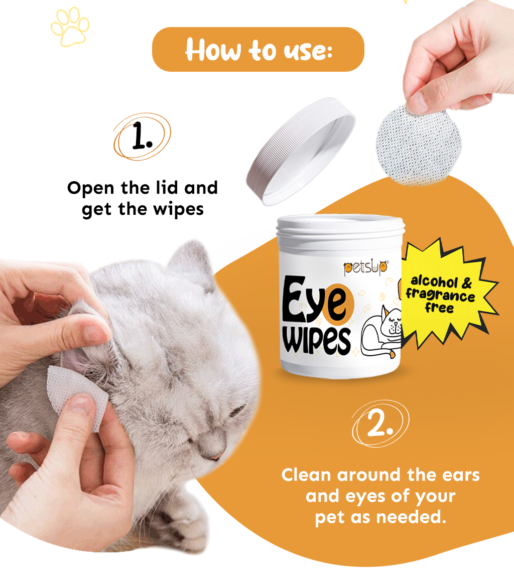 Petsup Tear Stain Remover Eye Wet Wipes 150pcs